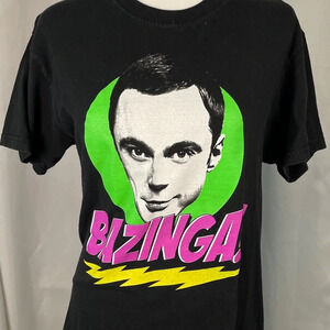 The Big Bang Theory, Sheldon Bazinga Black Graphic‎ T-Shirt